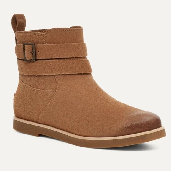 Ugg Josefene Distressed Suede Ankle Boots Chestnut US 6 EU 37 NEW MSRP $150 - Picture 1 of 10